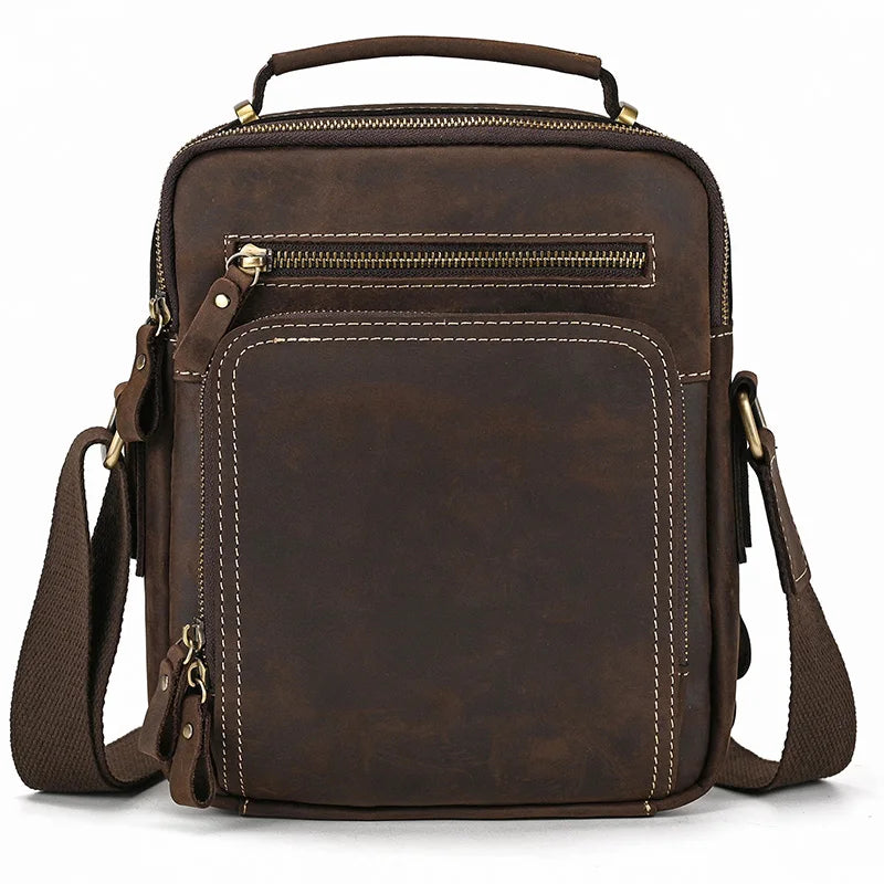 Logan Messenger — Full-Grain Leather Bag with Tablet Pocket
