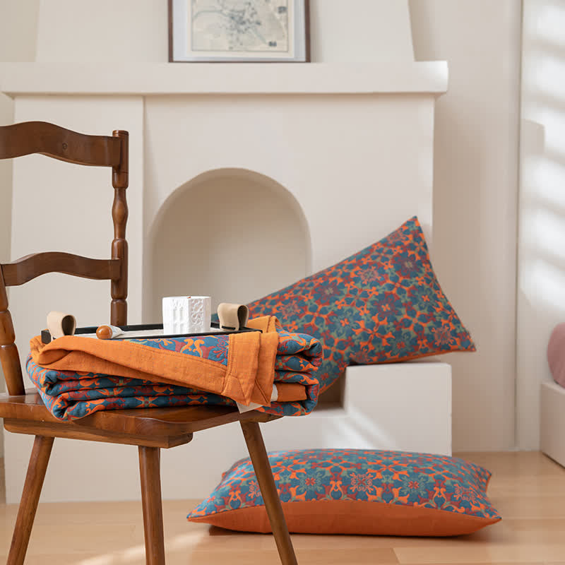 Liora — Reversible Six-Layer Organic Cotton Quilt with Patterned Design