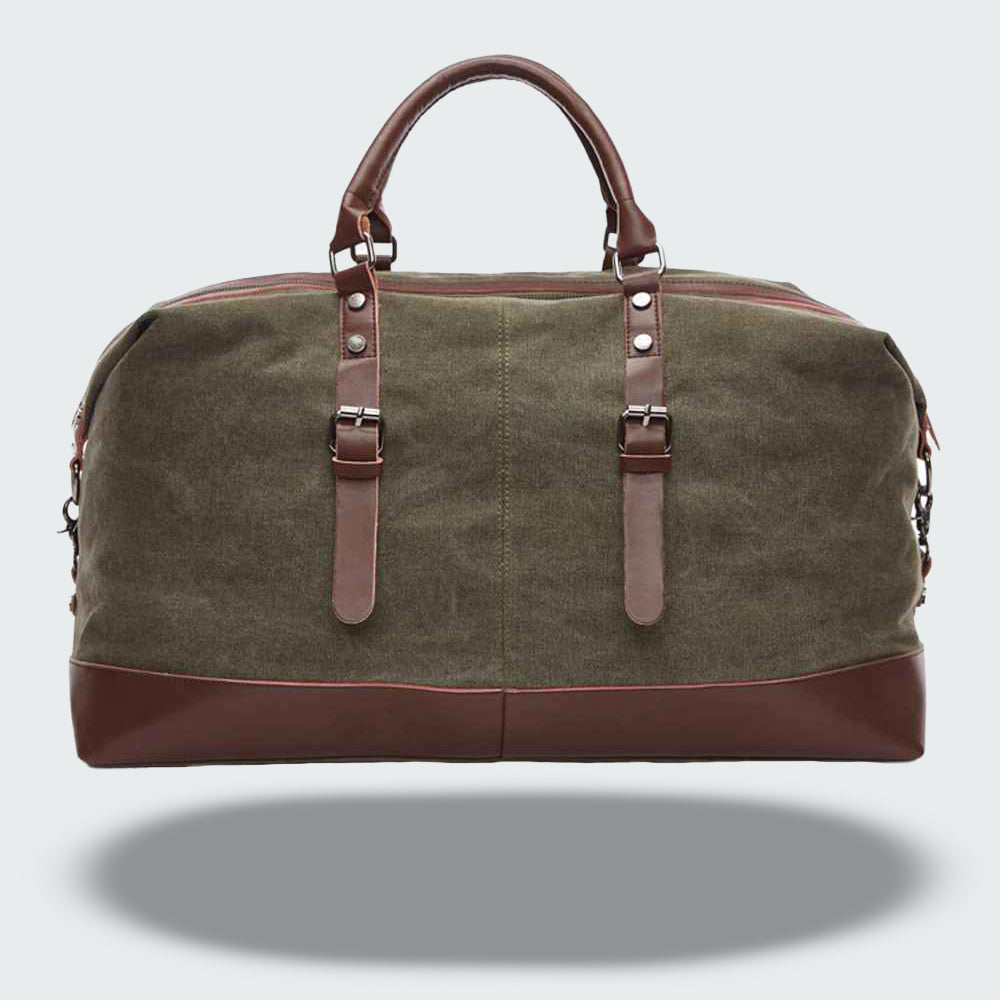 Soren — Durable Waxed Canvas Travel Duffle Bag with Leather Accents