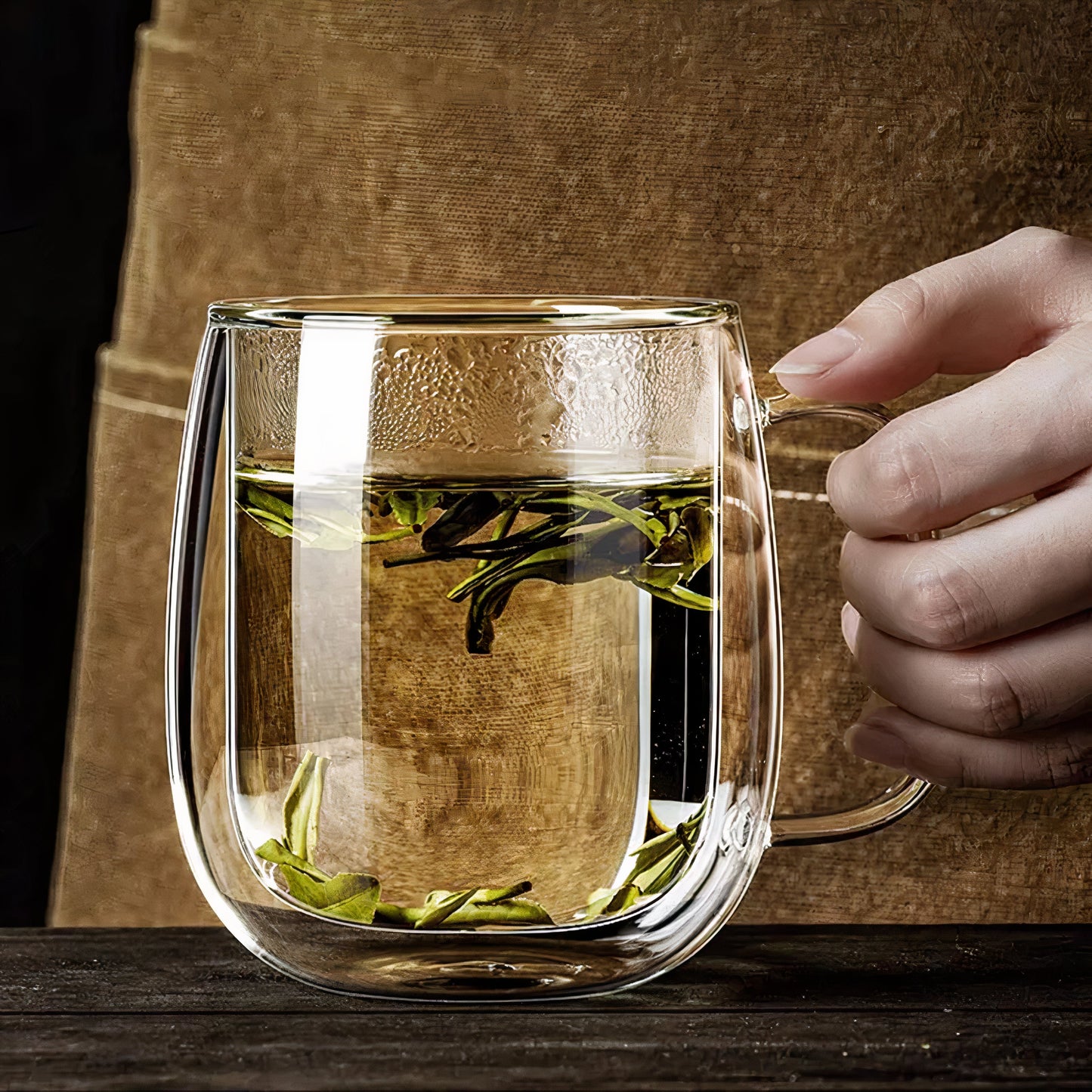 Liora — Double Walled Glass Coffee Cup with Heat Insulation