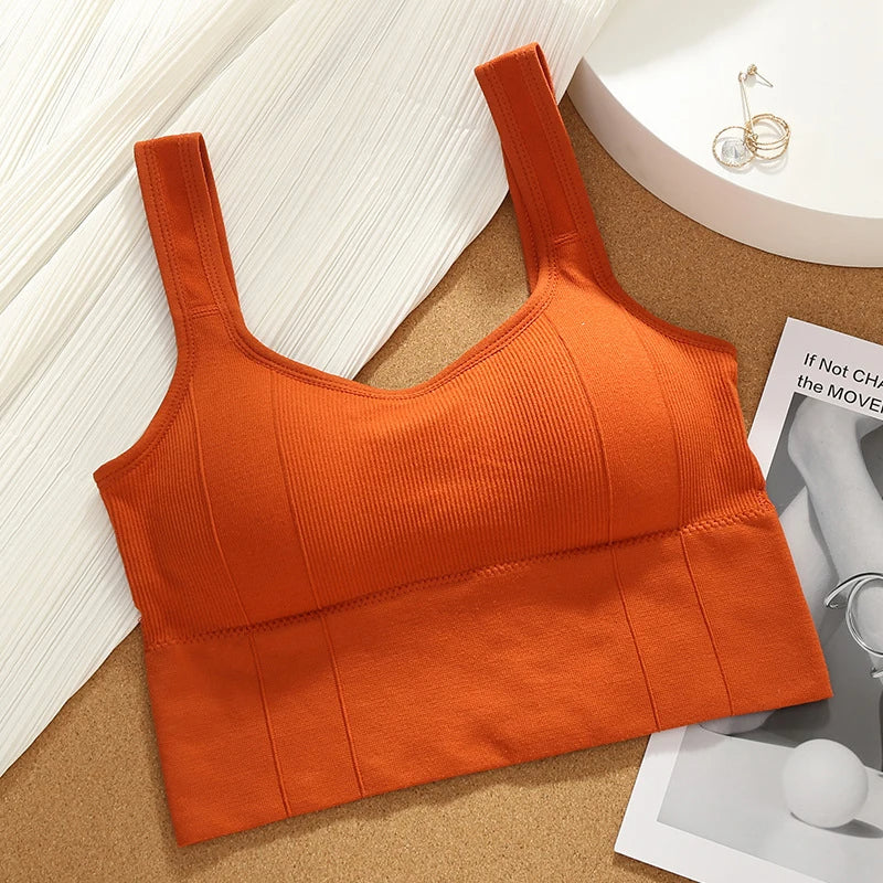 Elara Motion Core — Seamless Ribbed Sports Bra with Supportive Straps