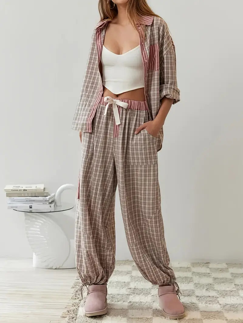 Liora Lounge — Soft Breathable Pajama Set with Adjustable Fit