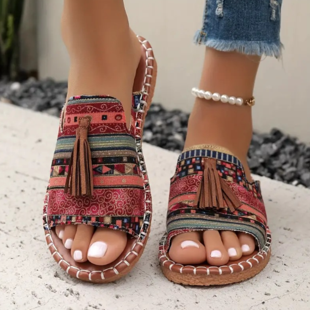 Nevara — Women's Boho Tassel Sandals with Cushioned Comfort