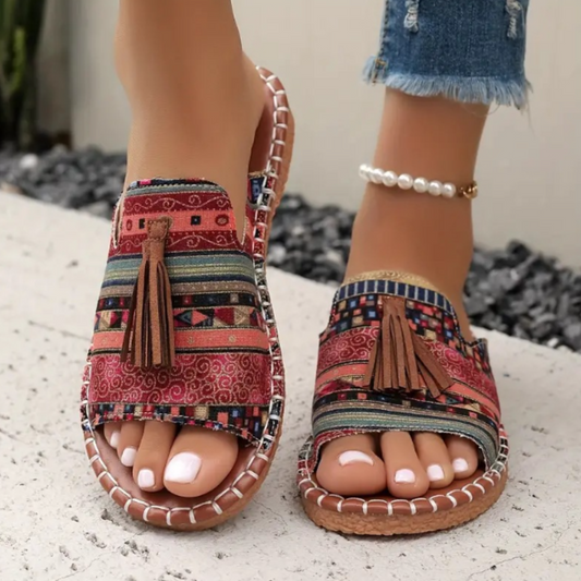 Nevara — Women's Boho Tassel Sandals with Cushioned Comfort