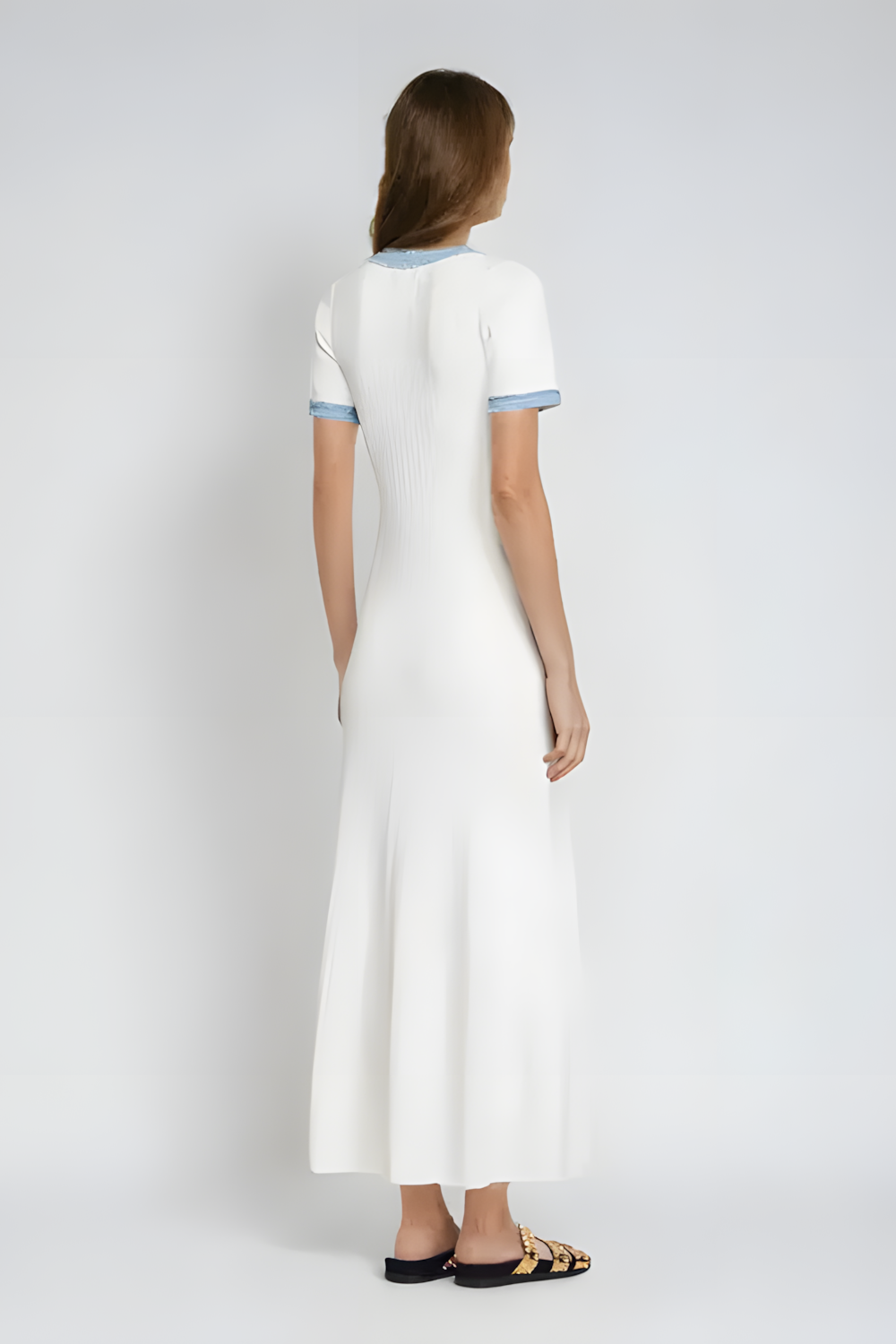 LumeLace™ Knit Denim Dress — Command Every Gaze with Effortless, Unstoppable Confidence