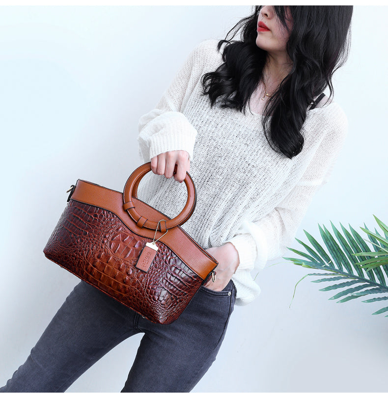 Norla — Vintage Croc Handbag with Convertible Design
