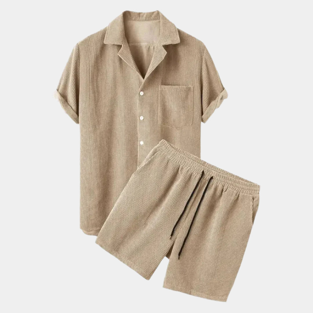 Avenlea — Ribbed Velvet Corduroy Shirt and Shorts Set