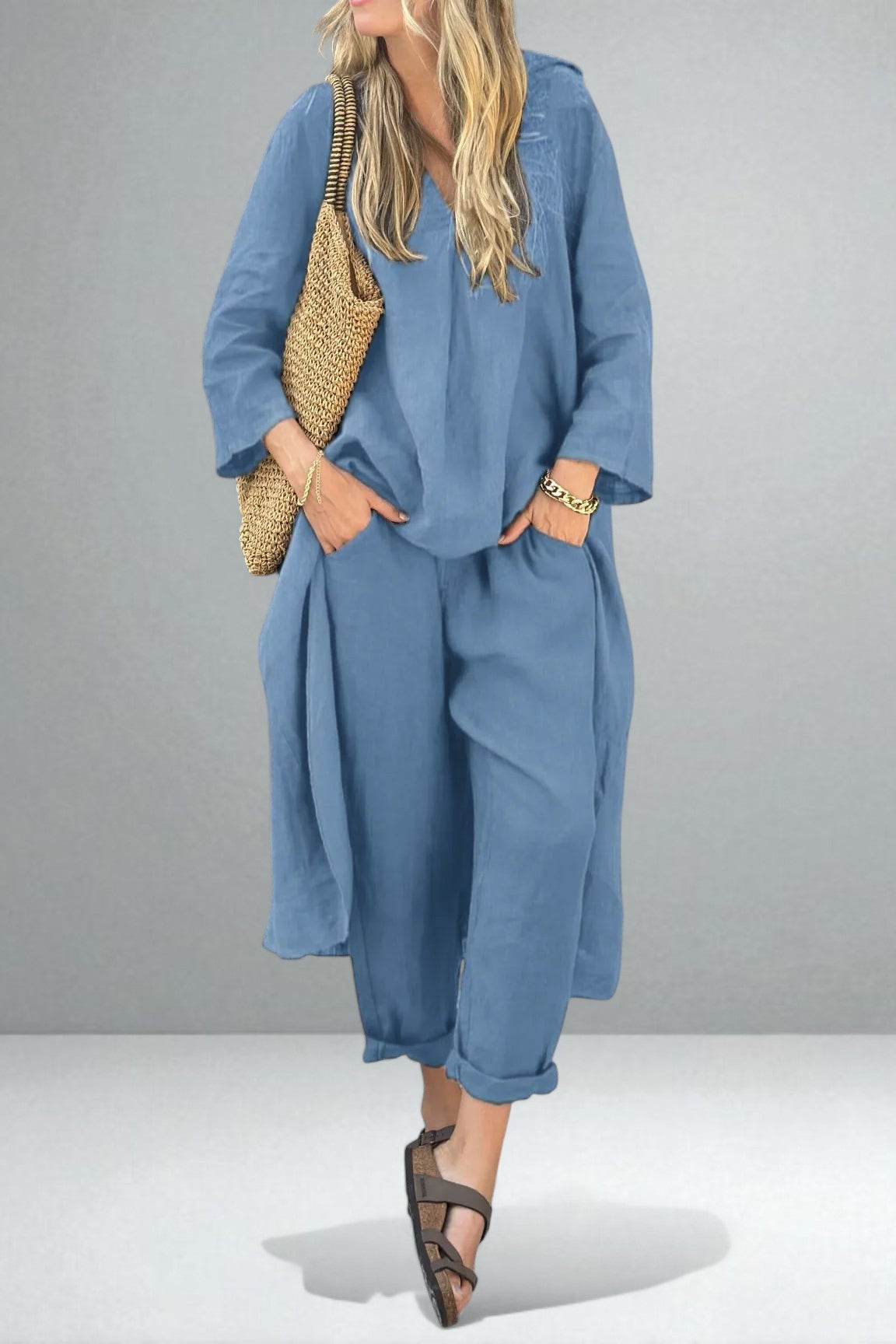 Liora — Linen-Blend Lounge Set with Breathable Comfort and Flowing Fit