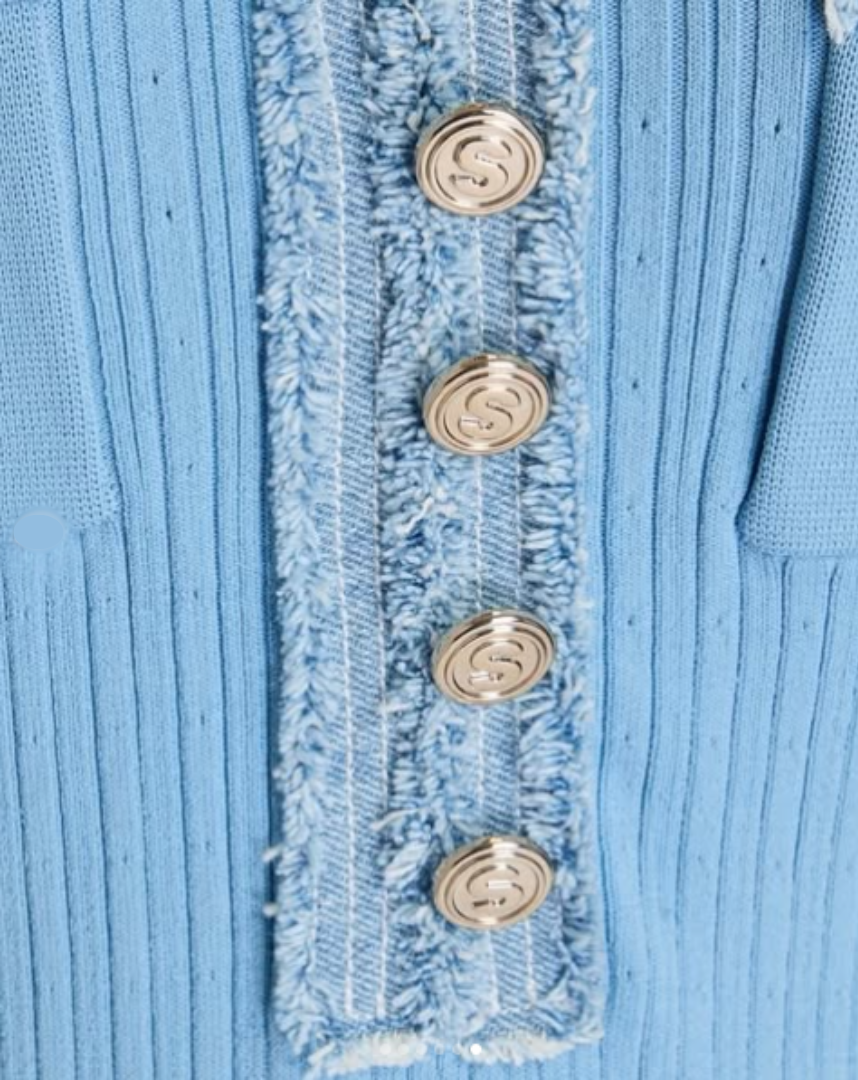 LumeLace™ Knit Denim Dress — Command Every Gaze with Effortless, Unstoppable Confidence