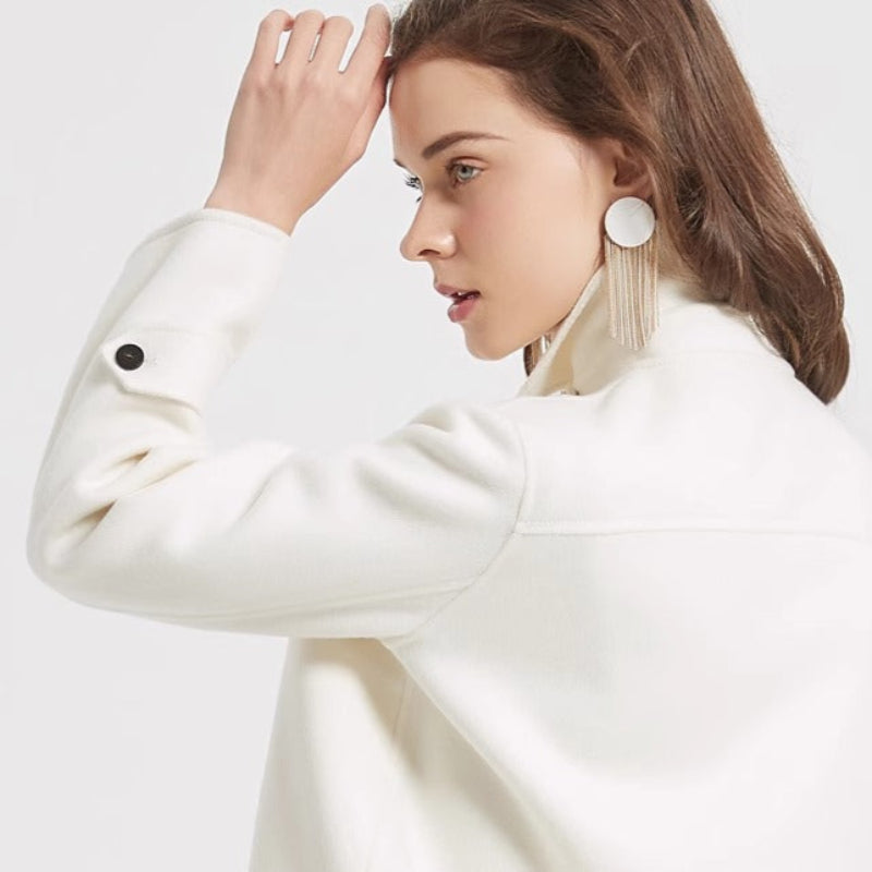 Brynna Wool Jacket — Cropped Wool Coat with Modern Structured Fit