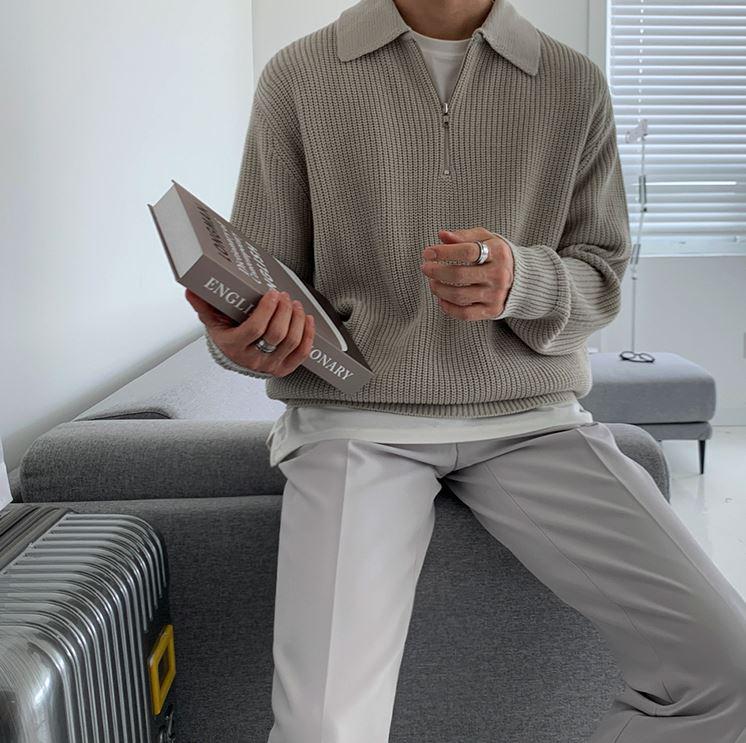 Norla — Knitted Half-Zip Sweater with Adjustable Collar
