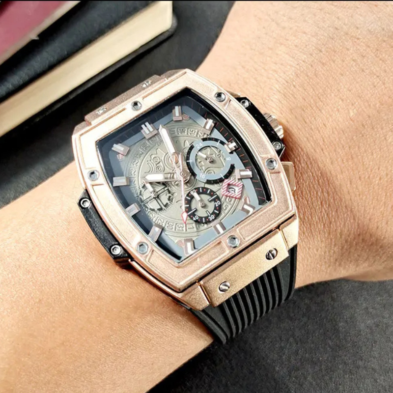 Azore — Aztec-Inspired Chronograph Watch with Silicone Strap