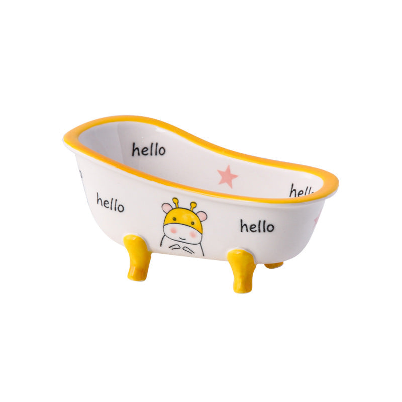 Liora — Mini Ceramic Bathtub Bowl with Vintage Clawfoot Design