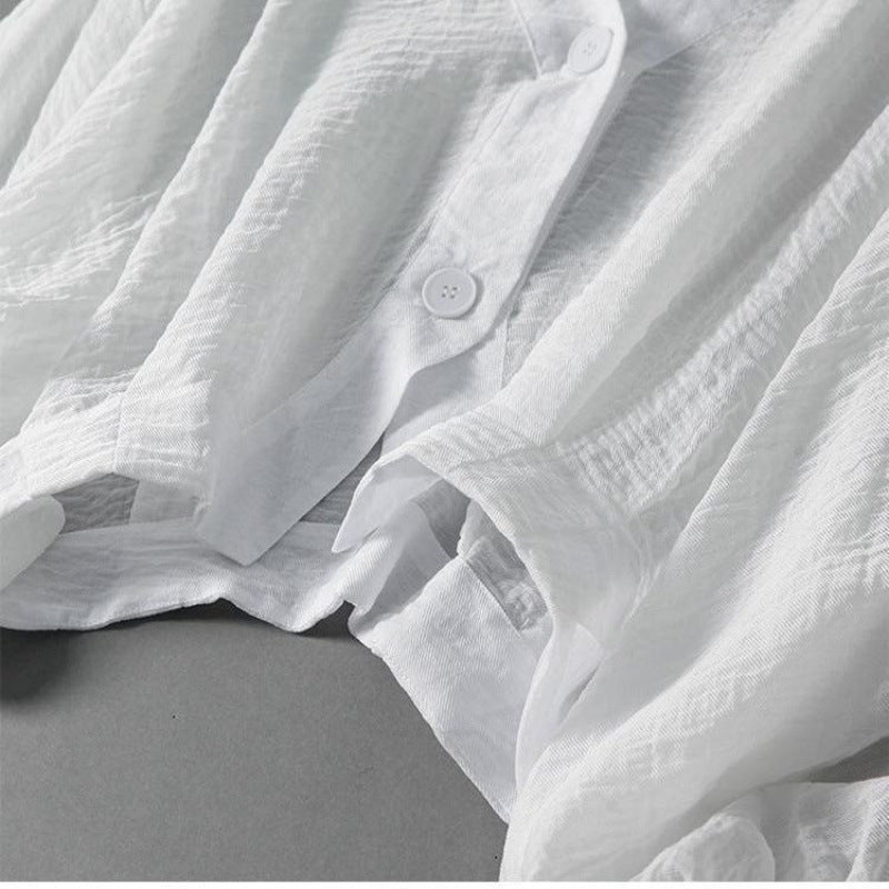 Liora — Soft Breathable Linen Blouse with Relaxed Batwing Fit