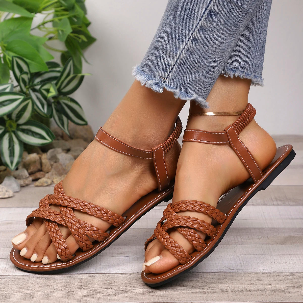 Liora — Handcrafted Vegan Leather Sandals with Cushioned Sole