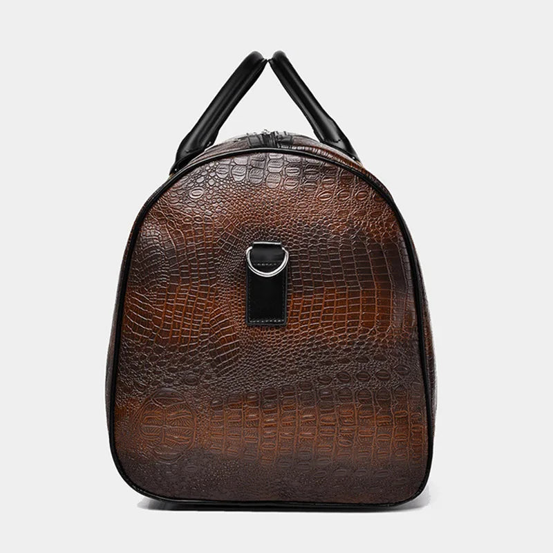 Soren Duffle — Croc-Embossed Vegan Leather Travel Bag with Durable Design