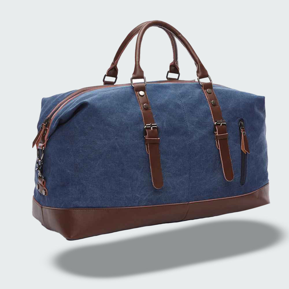 Soren — Durable Waxed Canvas Travel Duffle Bag with Leather Accents