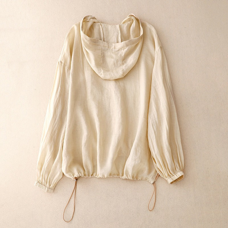 Tarenna — Lightweight Hooded Linen Shirt for Warm Weather