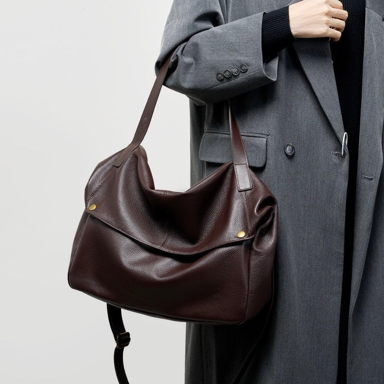 Lioren — Women's Genuine Leather Soft Minimalist Casual Tote Bag