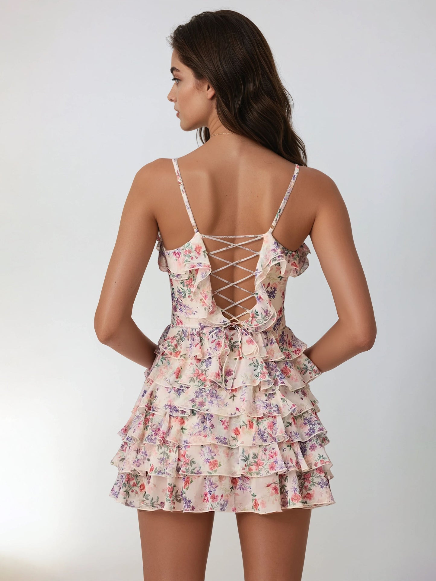 Avrena — Lightweight Chiffon A-Line Mini Dress with Ruffle Detail