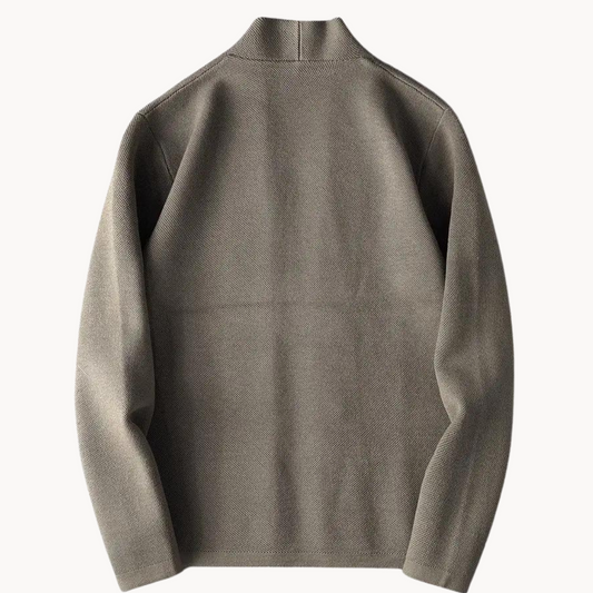 Larken Knit Cardigan — Slim-Fit Polyester Blend Sweater for Cooler Days