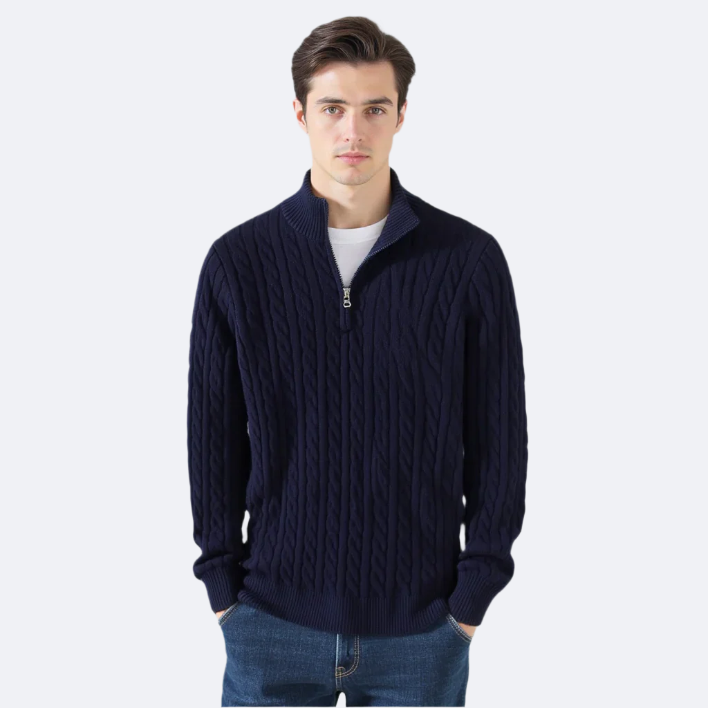 IronHaven™ Cable Knit Half-Zip — Command Attention with Warmth and Unstoppable Confidence