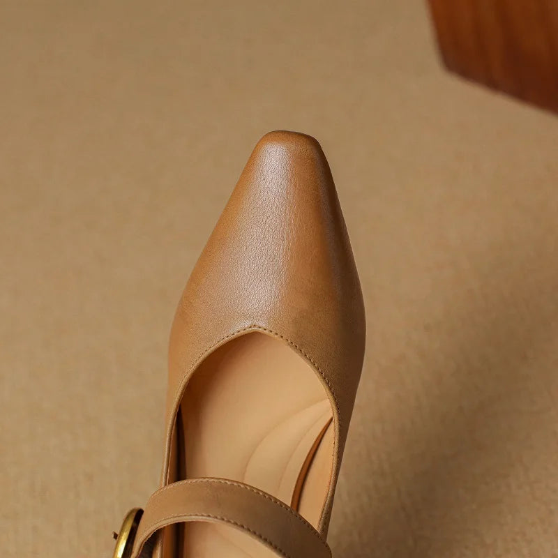 Liora — Genuine Leather Mary Jane Pumps with Cushioned Comfort