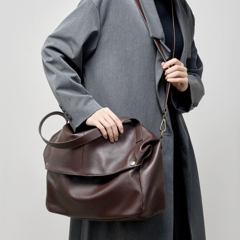 Lioren — Women's Genuine Leather Soft Minimalist Casual Tote Bag