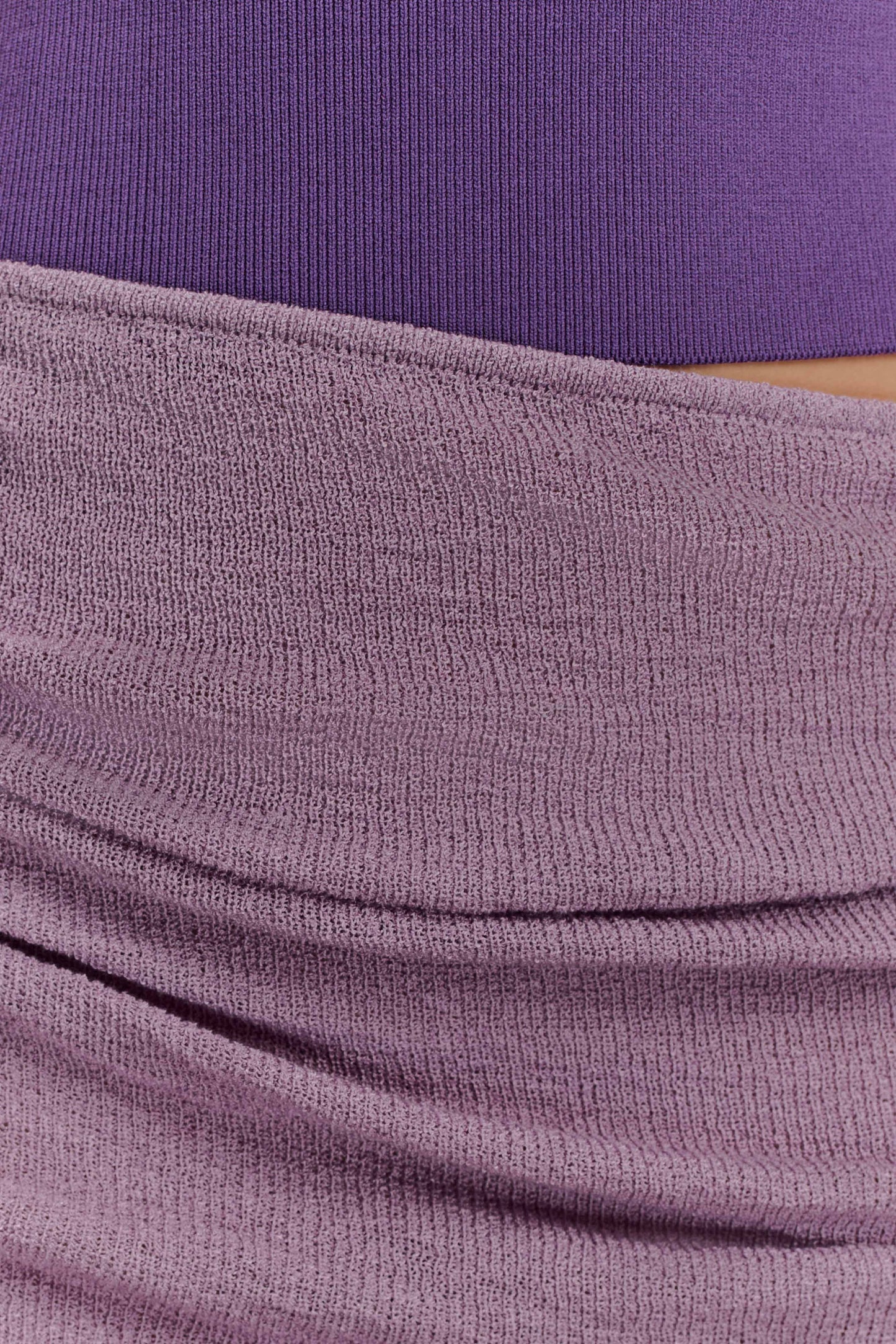Brinzel Cali Drape Skirt Knit Mini Dress - Purple