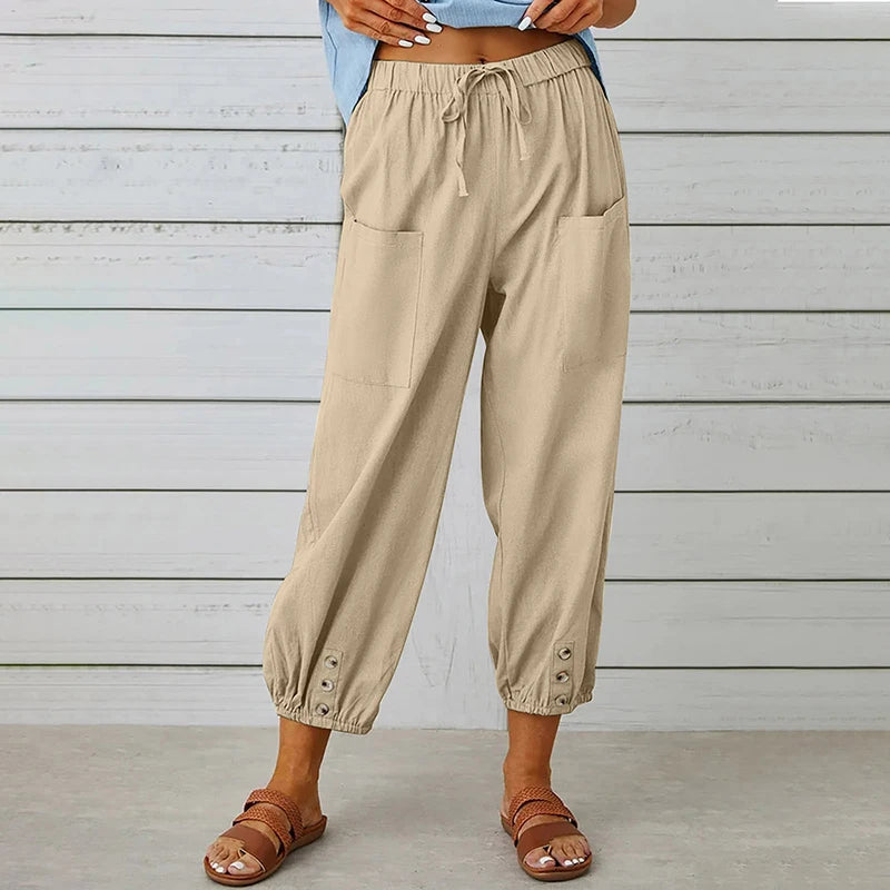 Zerien Cotton-Linen Pants — Breathable Warm-Weather Casual Trousers