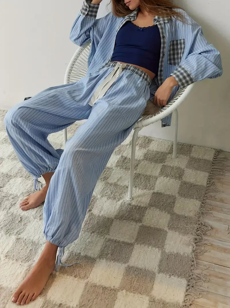 Liora Lounge — Soft Breathable Pajama Set with Adjustable Fit
