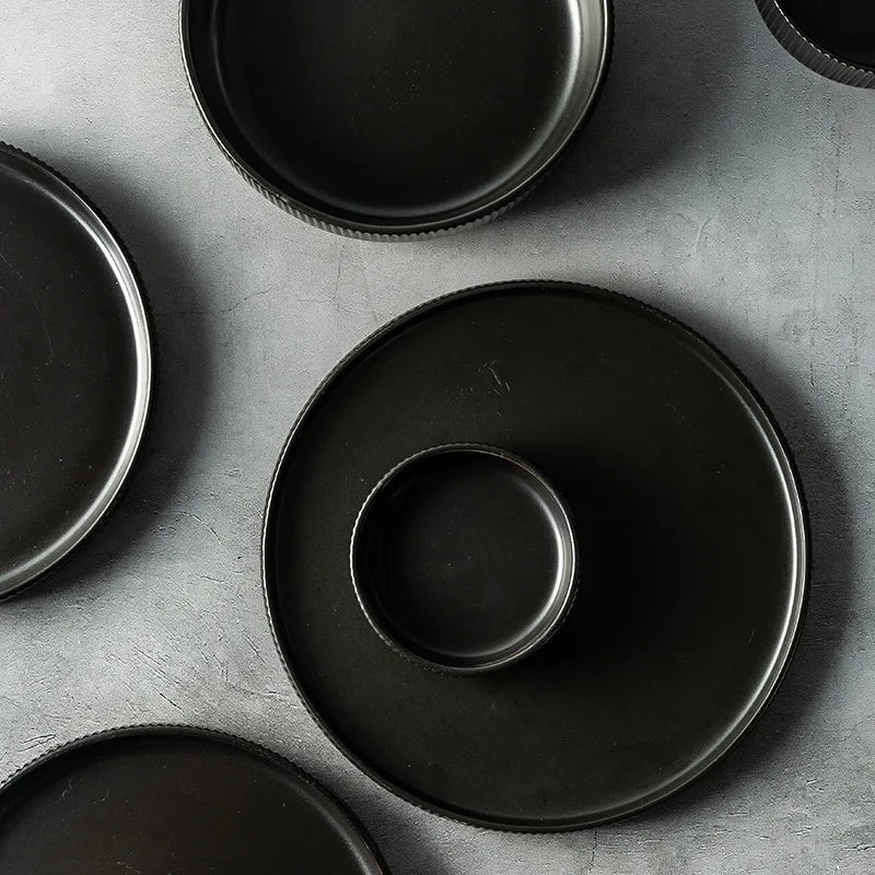 Caldara — Ribbed Ceramic Dinnerware Set with Matte Finish