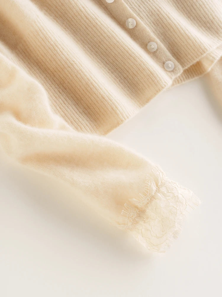 Sorrelis — Women's Cashmere Lace Cardigan for Layering