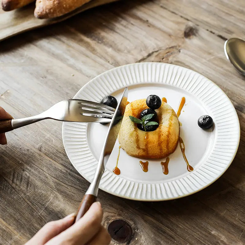 Norlin Flatware — Stainless Steel Cutlery with Natural Wood Handles