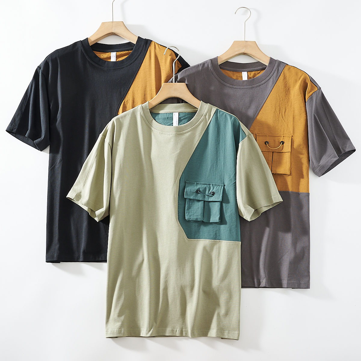 Elyon Tee — Modern Art Cotton Shirt with Cargo Chest Pocket