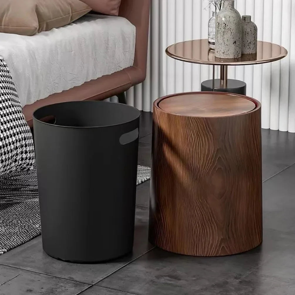 Tavor Bin — 8L Woodgrain Waste Bin with Waterproof Interior