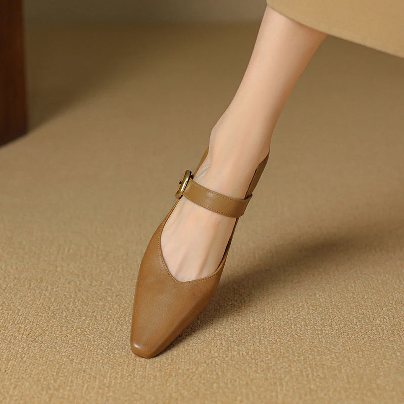 Liora — Genuine Leather Mary Jane Pumps with Cushioned Comfort