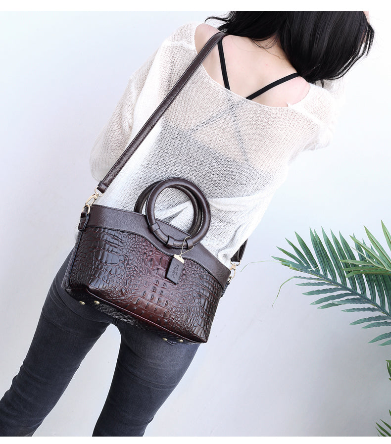Norla — Vintage Croc Handbag with Convertible Design