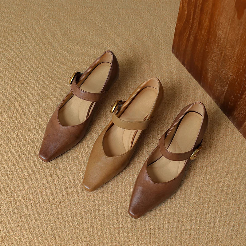 Liora — Genuine Leather Mary Jane Pumps with Cushioned Comfort