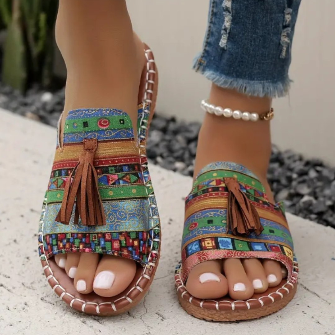 Nevara — Women's Boho Tassel Sandals with Cushioned Comfort