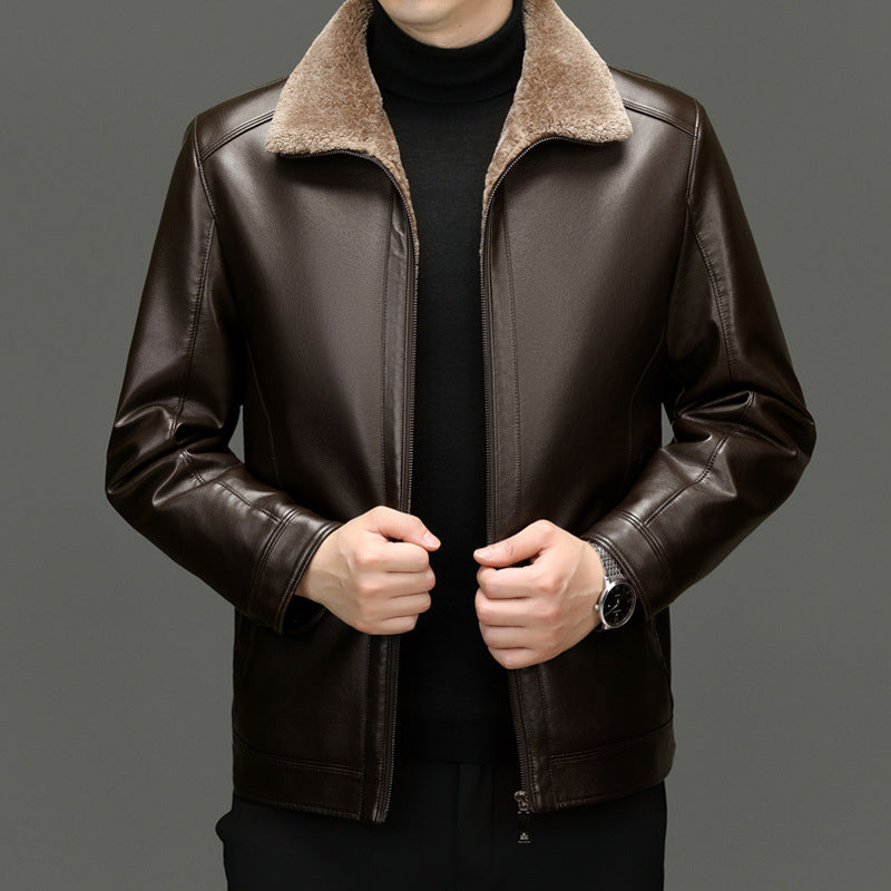 Mercer Leather Shearling Jacket — Premium Warm Leather Outerwear