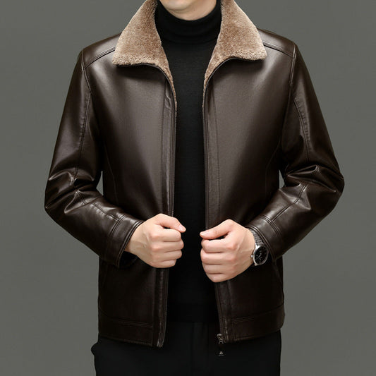 Mercer Leather Shearling Jacket — Premium Warm Leather Outerwear