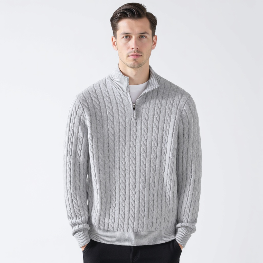 IronHaven™ Cable Knit Half-Zip — Command Attention with Warmth and Unstoppable Confidence