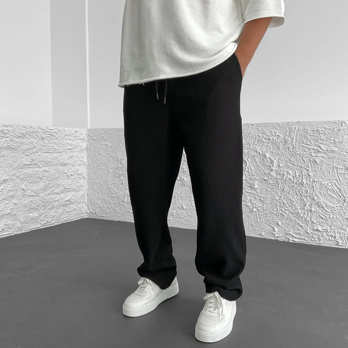 Norla — Soft Ribbed Knit Pants with Adjustable Waist for Comfort