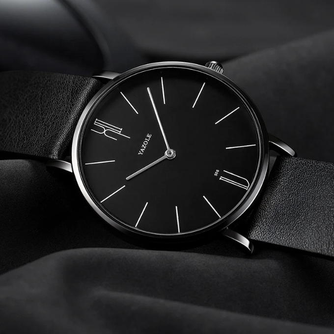 Nyren — Ultra-Slim Cowhide Leather Watch with Matte Dial