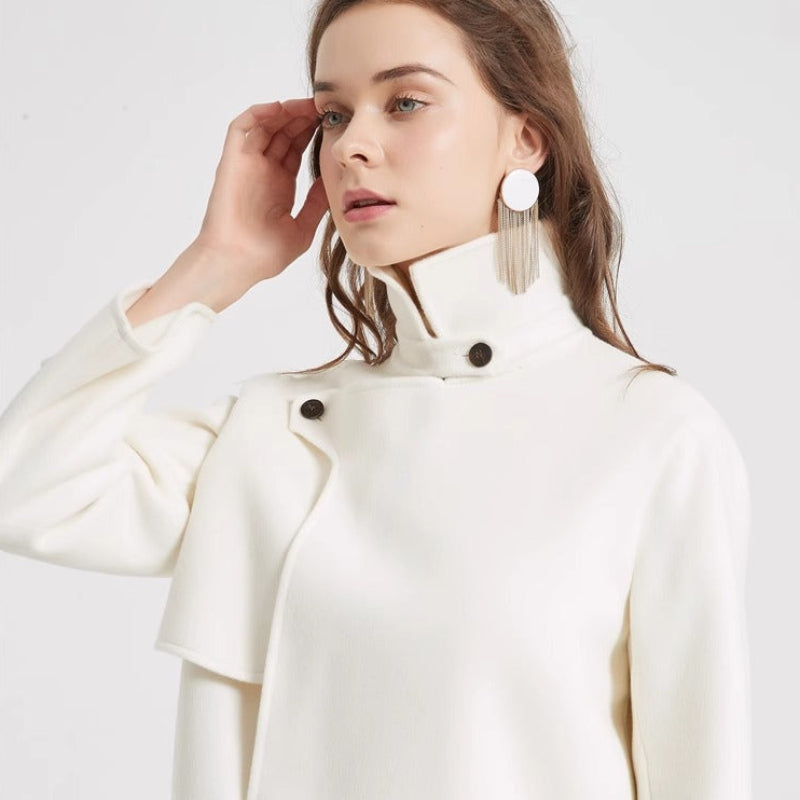 Brynna Wool Jacket — Cropped Wool Coat with Modern Structured Fit