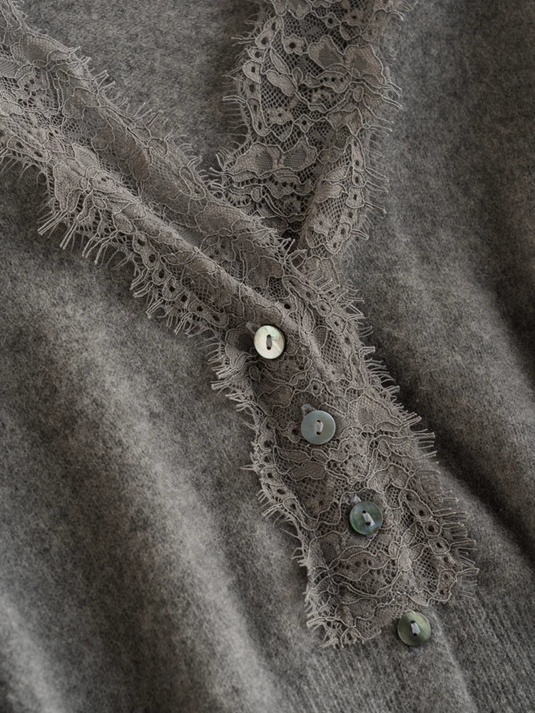 Sorrelis — Women's Cashmere Lace Cardigan for Layering