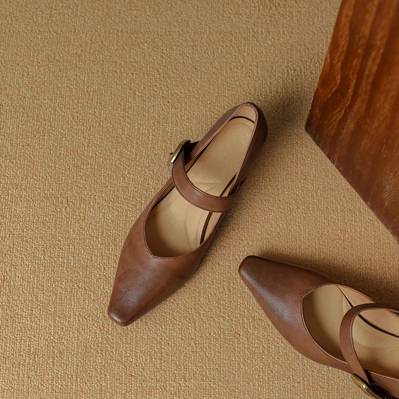 Liora — Genuine Leather Mary Jane Pumps with Cushioned Comfort