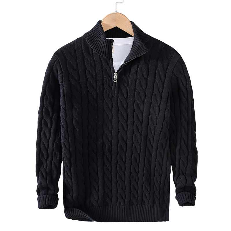 IronHaven™ Cable Knit Half-Zip — Command Attention with Warmth and Unstoppable Confidence