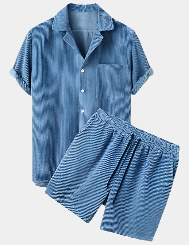 Avenlea — Ribbed Velvet Corduroy Shirt and Shorts Set